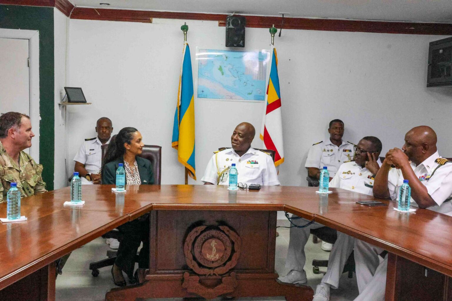 British high commissioner, new defense attache visit RBDF Coral Harbour Base